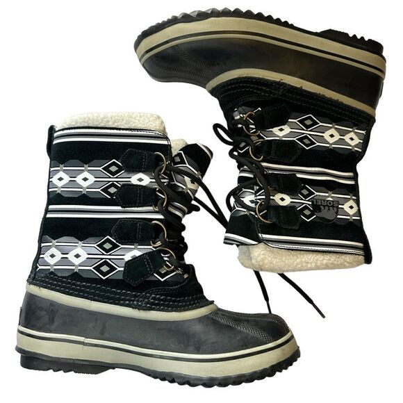 Sorel Waterproof Sherpa lined laced women’s winter duck Boots size 7 - Picture 1 of 8